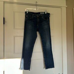 AG Adriano Goldschmied The Stilt Crop Cigarette Crop AG-ED Denim 30 Raw Hem